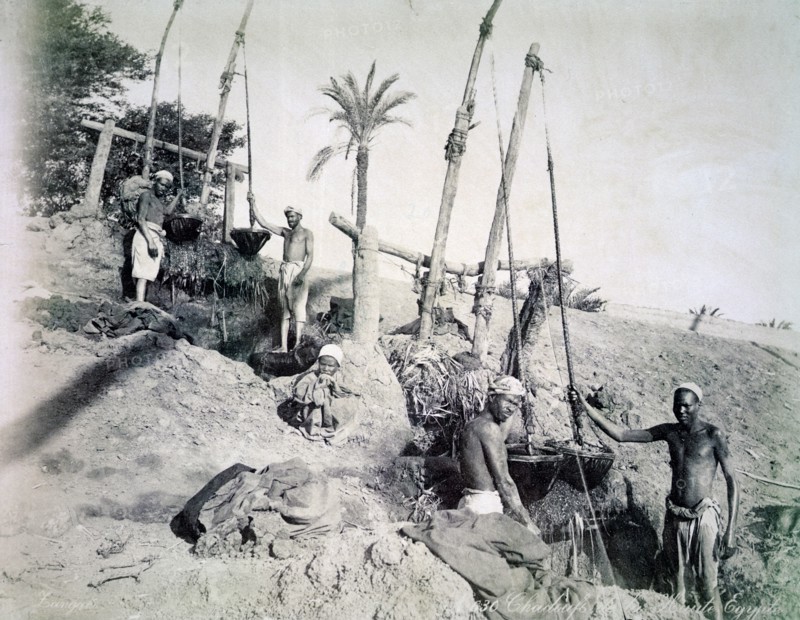 Shadufs in Upper Egypt, late 19th century. Artist: G Lekegian