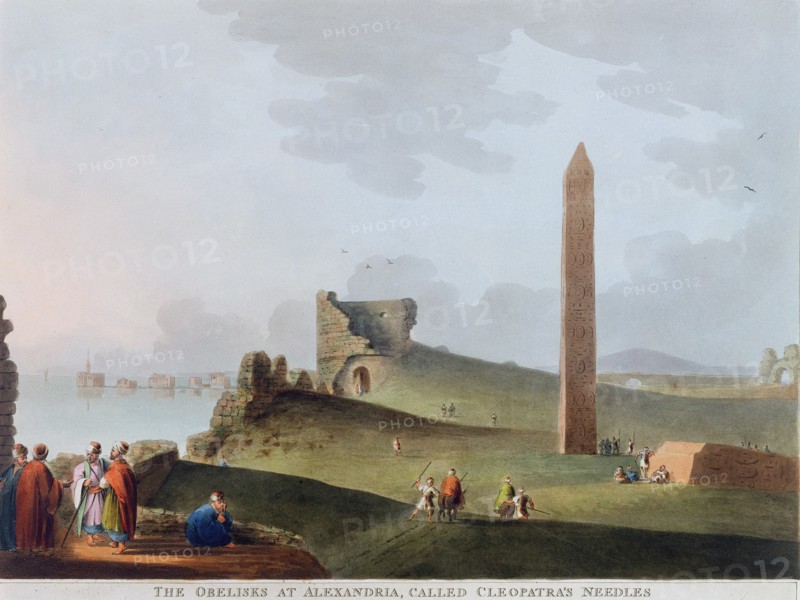 'The Obelisks at Alexandria, called Cleopatra's Needles', Egypt, 1802. Artist: Thomas Milton