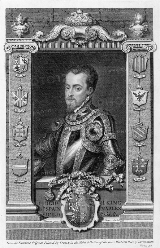 Philip II, King of Spain from 1556, (1735). Artist: George Vertue