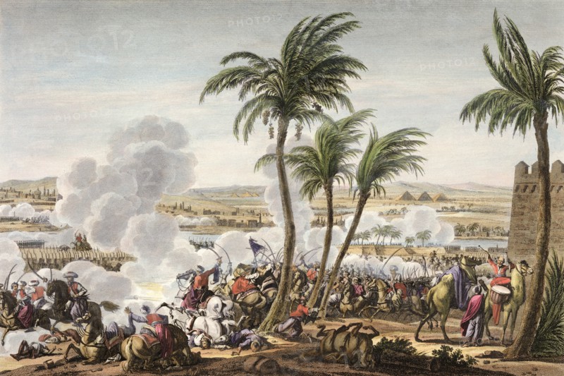The Battle of the Pyramids, Egypt, 3 Thermidor, Year 6 (21 July 1798). Artist: Louis Francois Couche