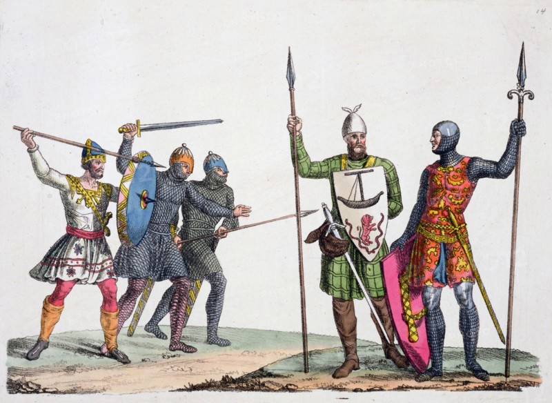 Anglo-Saxon warriors, 19th century. Artist: Unknown