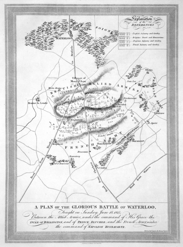'A Plan of the Glorious Battle of Waterloo', 1815 (19th century). Artist: Unknown