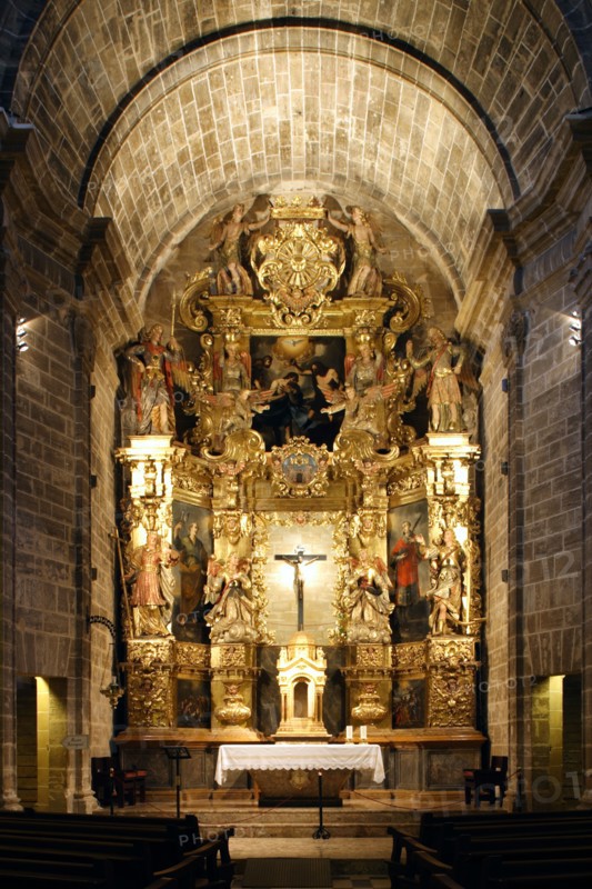 Church interior, Alcudia, Mallorca, Spain.