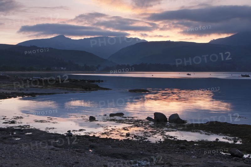 Beinn Tarsuinn across Brodick Bay, Arran, North Ayrshire, Scotland.