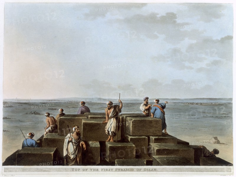'Top of the First Pyramid of Gizah', Egypt, 1802. Artist: Thomas Milton
