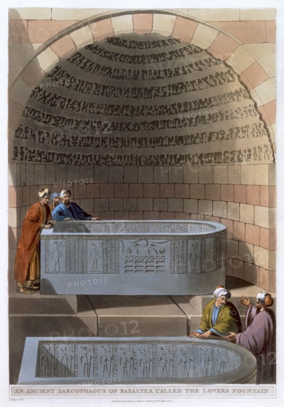 'An Ancient Sarcophagus of Basaltes, called the Lovers Fountain', 1802. Artist: Thomas Milton