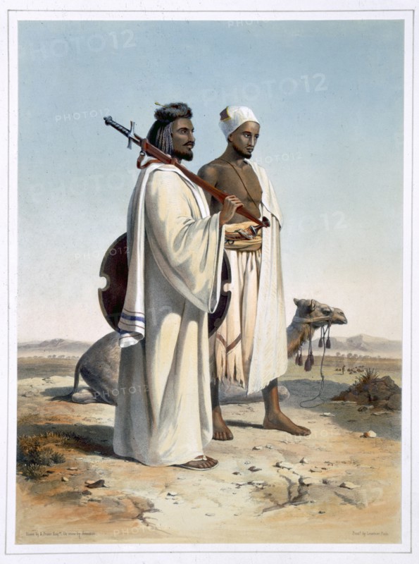 The Ababda, nomads of the eastern Thebaid Desert, 1848. Artist: Freeman