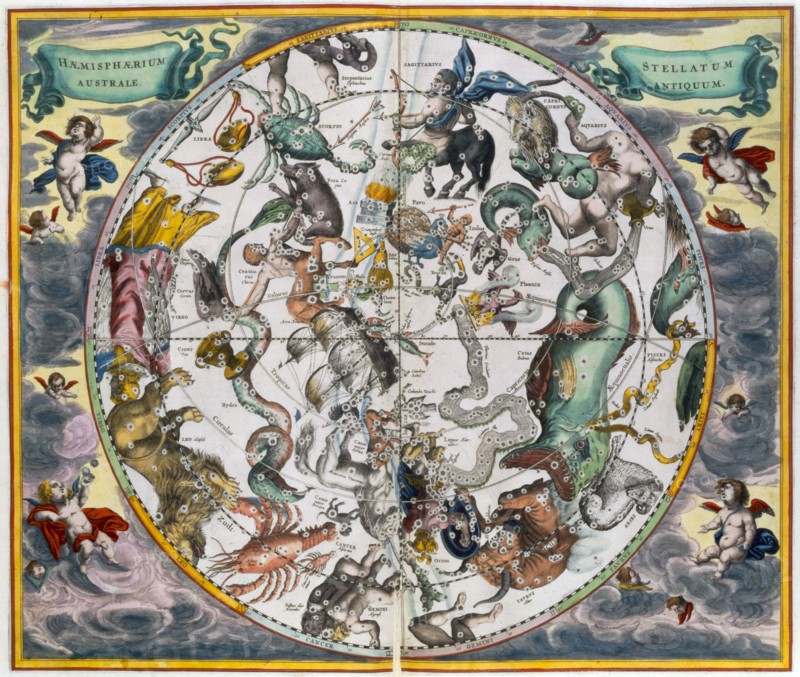 Map of the celestial Southern Hemisphere, 1660-1661. Artist: Andreas Cellarius