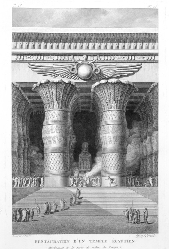 Artist's recreation of a large Egyptian temple, 1799. Artist: Pierre Nicolas Ransonette