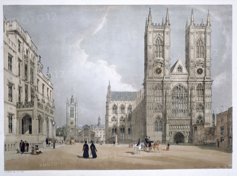 Westminster Abbey and Hospital, London, 1842. Artist: Thomas Shotter Boys