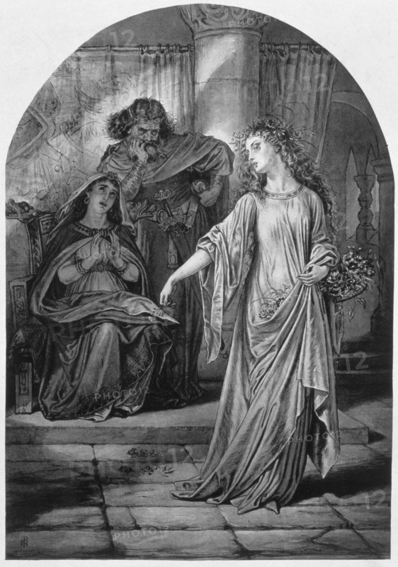 Ophelia, in Hamlet, by William Shakespeare, 19th century. Artist: Unknown