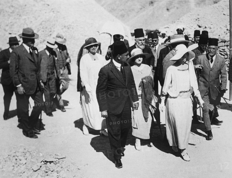 Distinguished visitors to the Tomb of Tutankhamun, Valley of the Kings, Egypt, 1923. Artist: Harry Burton