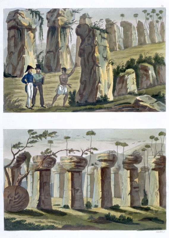 'House of the Ancients, Island of Tinian', c1820-1839. Artist: Landini