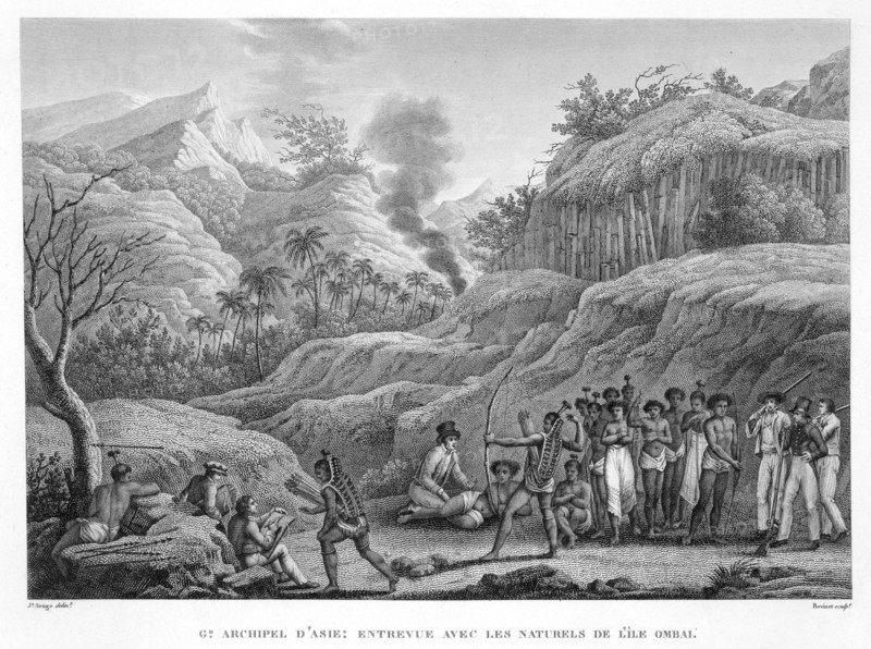 Great Asian Archipelago: French explorers with natives on the Island of Ombai Artist: Edme Bovinet