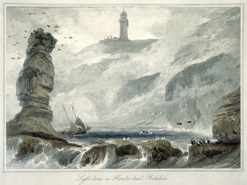 'Lighthouse on Flamborough Head', Yorkshire, 1822. Artist: William Daniell