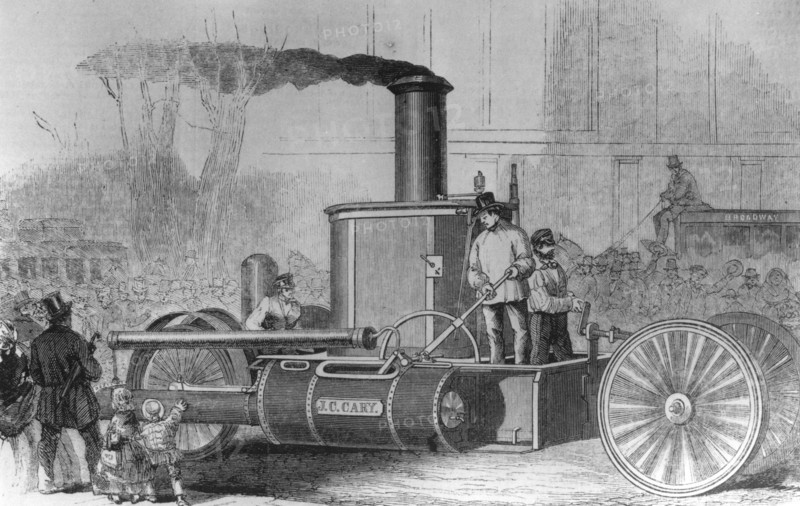 Steam powered fire engine, New York City, USA, 1858. Artist: Unknown