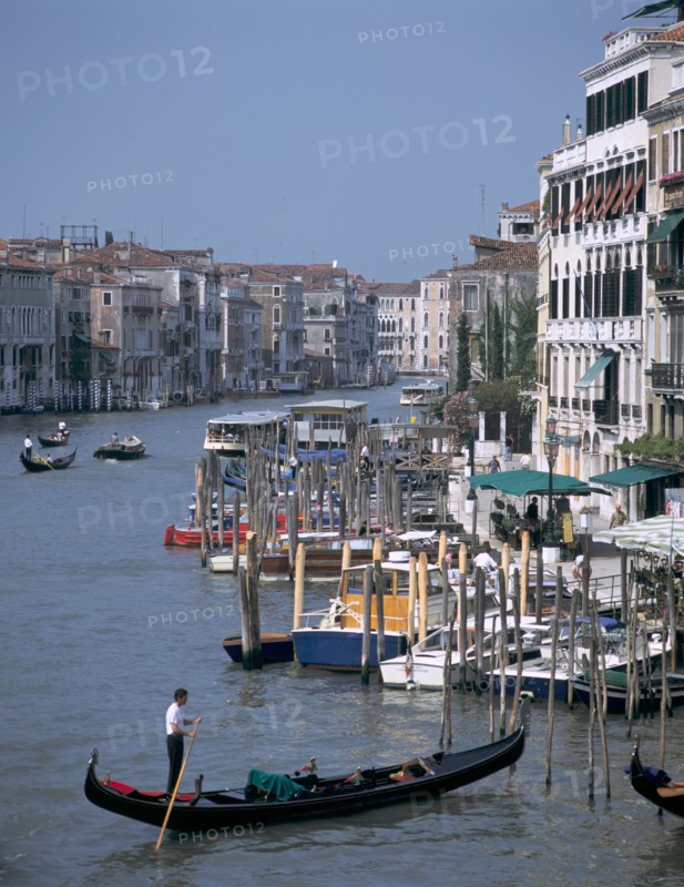 Grand Canal from Rialto Bridge, Venice Italy.