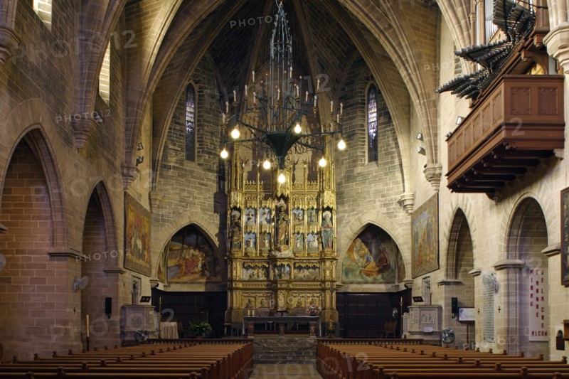Church interior, Alcudia, Mallorca, Spain.