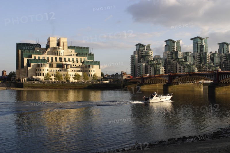 The SIS Building from across the River Thames, London.