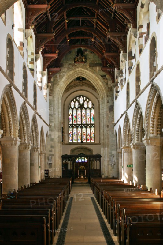 Interior of Wimborne Minster, Dorset.