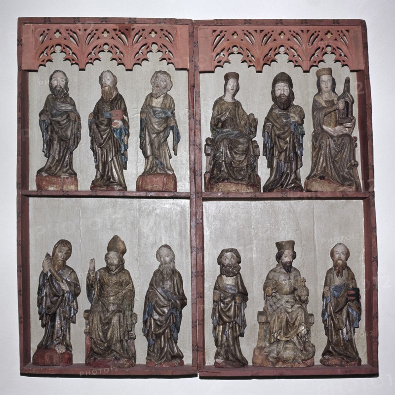 Wooden sculptures above the altar, Misterhult Church, Sweden, late 15th century. Artist: Unknown