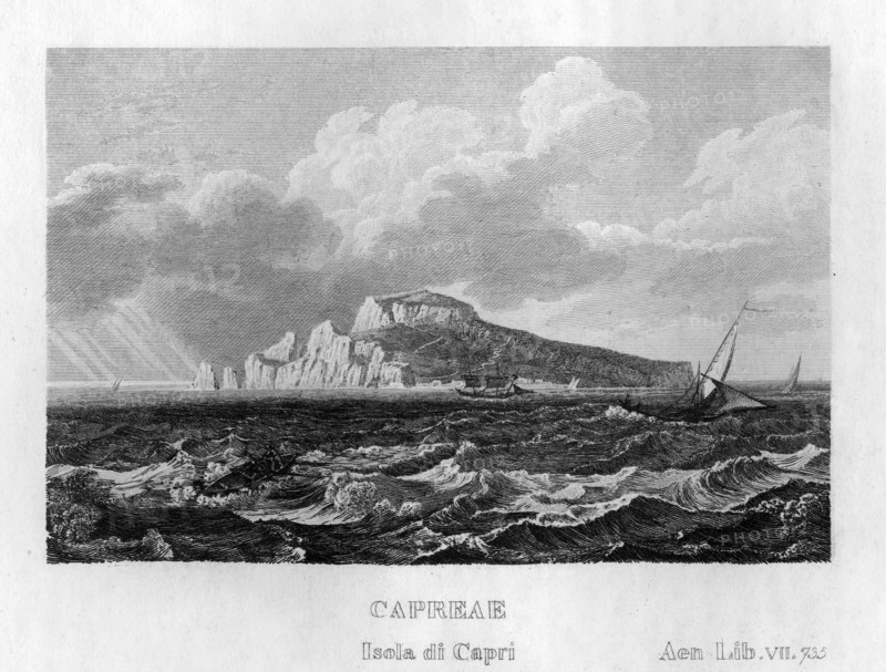 The island of Capri, Italy, c1833. Artist: Unknown