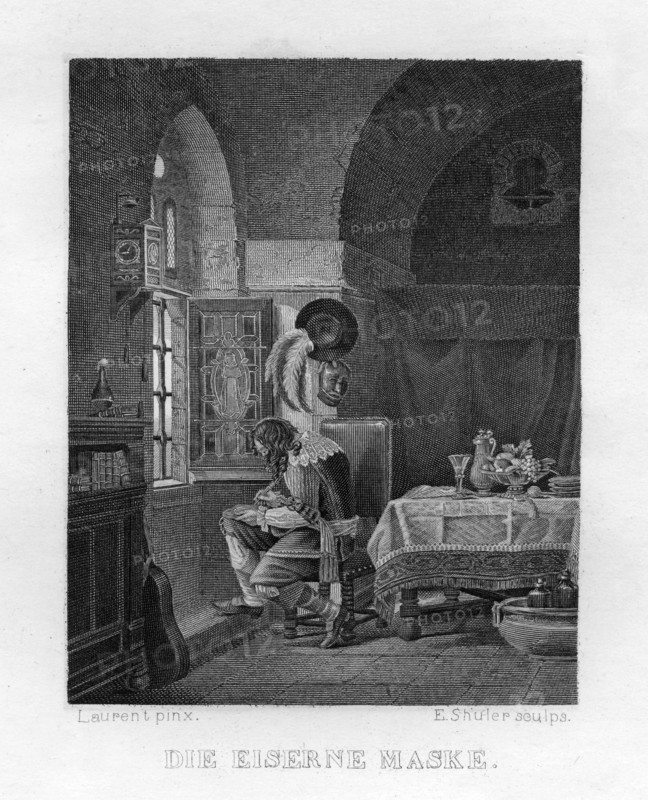 'The Man in the Iron Mask', c1833. Artist: Edouard Schuler