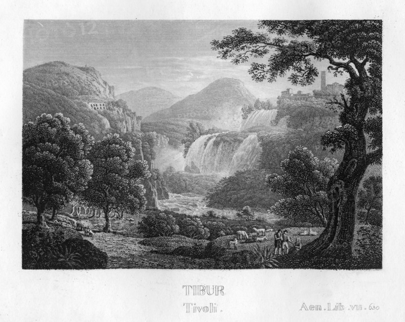 The River Tiber at Tivoli, Italy, c1833. Artist: Unknown