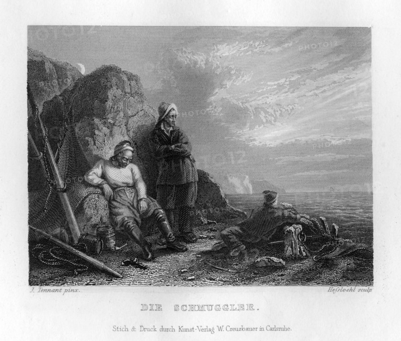'The Smugglers', c1833. Artist: W Hessloehl