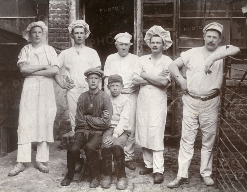 The workforce of Borg's bakery, Landskrona, Sweden, c1920. Artist: Unknown