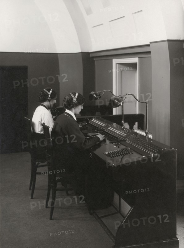 Two female operators at a Western Electric switchboard, Landskrona, Sweden, 1927. Artist: Unknown