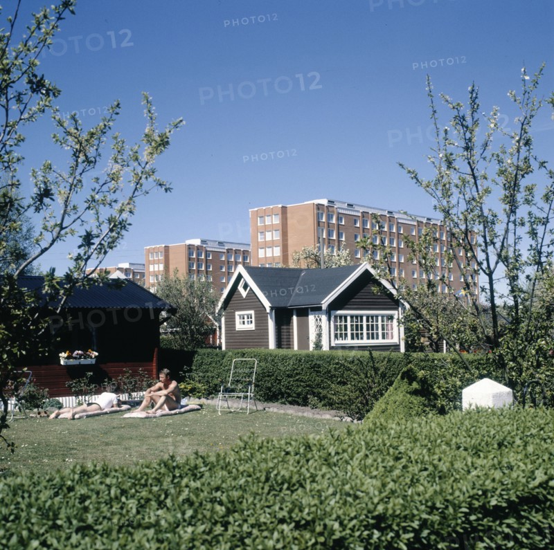 A small house in a big town, Landskrona, Sweden, 1990. Artist: Unknown