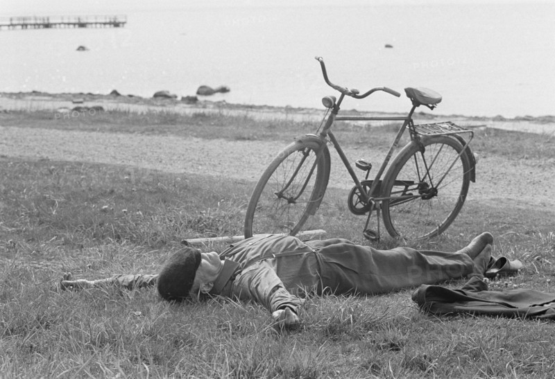 A nap by the sea at Borstahusen, Landskrona, Sweden, 1967. Artist: Unknown