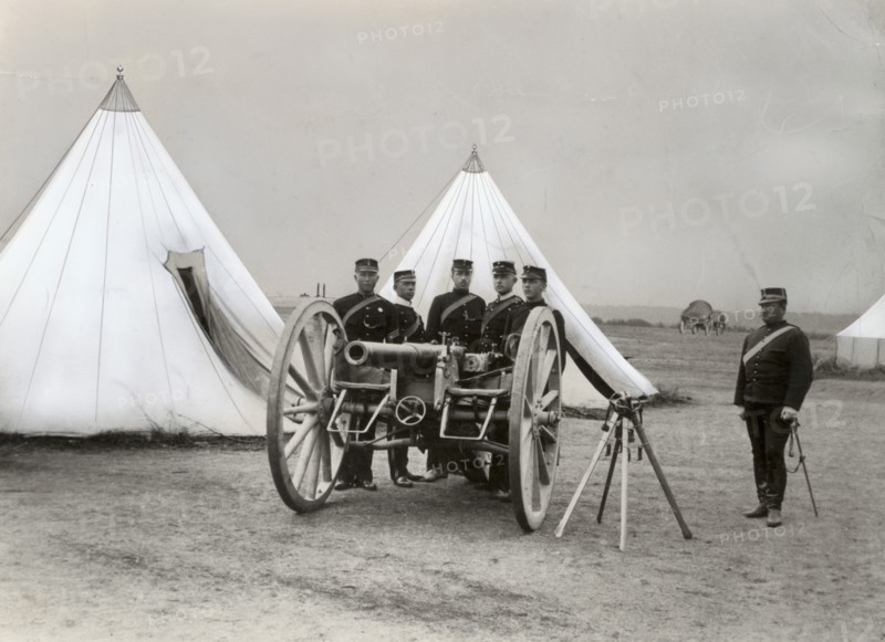 Artillerymen exercising in their training area, Landskrona, Sweden, 1890s. Artist: Unknown