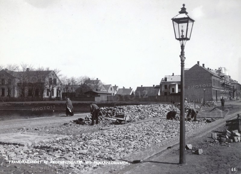 A new road being built, Landskrona, Sweden, 1900. Artist: Borg Mesch