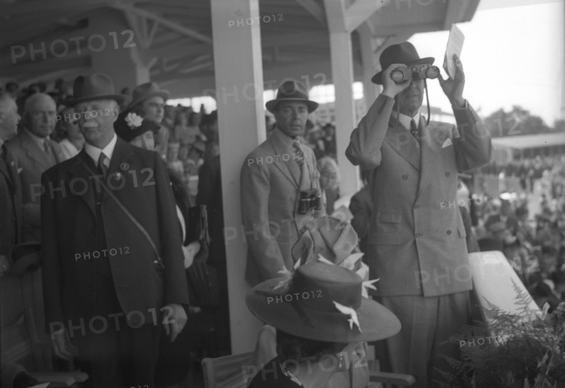 Crown Prince Gustav Adolf visiting Jägersro racecourse, Malmö, Sweden, c1930-1949 (?). Artist: Otto Ohm