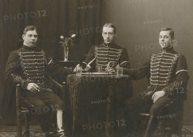 Three young uniformed cavalrymen, Malmö, Sweden, 1920s. Artist: Otto Ohm