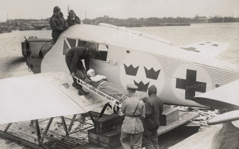 An air ambulance operated by the Swedish Red Cross at sea, Malmö, Sweden, 1923. Artist: Otto Ohm