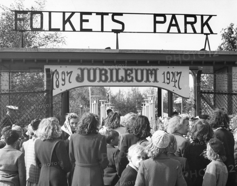 Entrance to the People's Park, Trelleborg, Sweden, 1947. Artist: Unknown