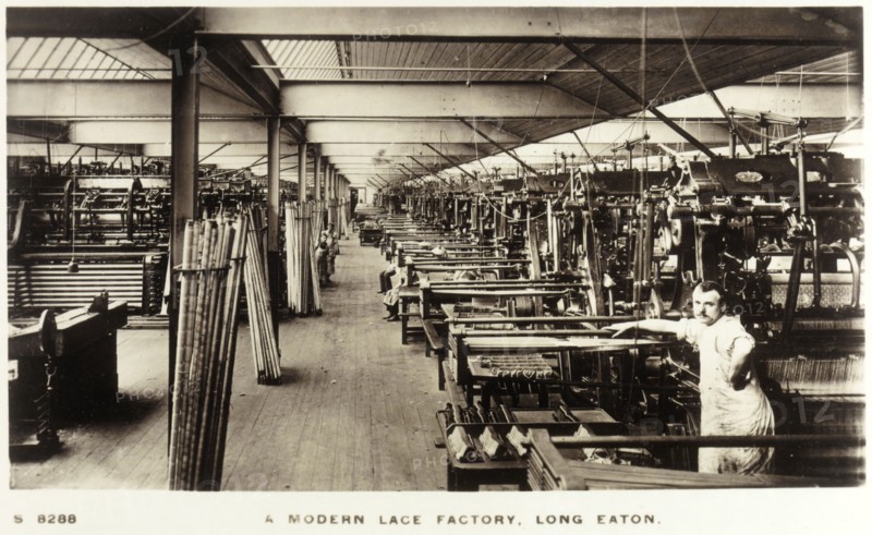'A modern lace factory, Long Eaton', Derbyshire, c1910-1912. Artist: Unknown