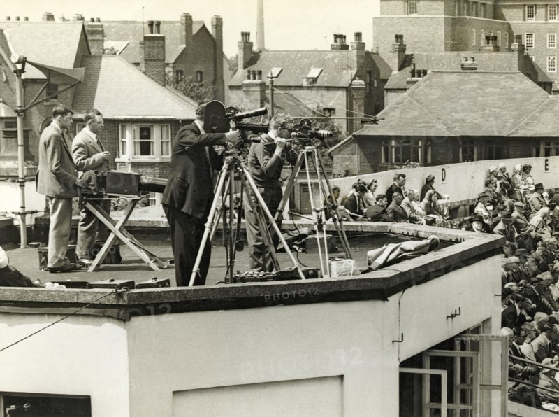 Cameras at Trent Bridge Cricket Ground, Nottingham, Nottinghamshire, c1950.  Artist: Edgar Lloyd