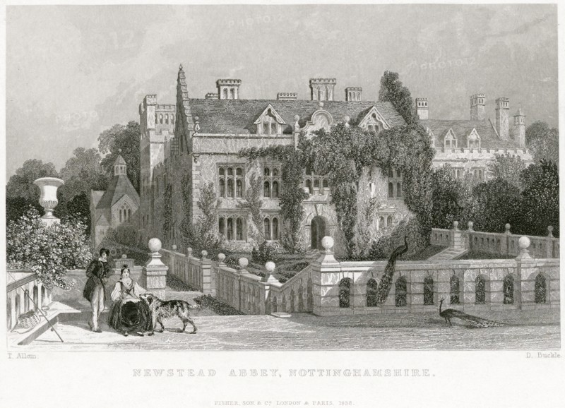 East terrace, Newstead Abbey, Nottinghamshire, 1838. Artist: D Buckle