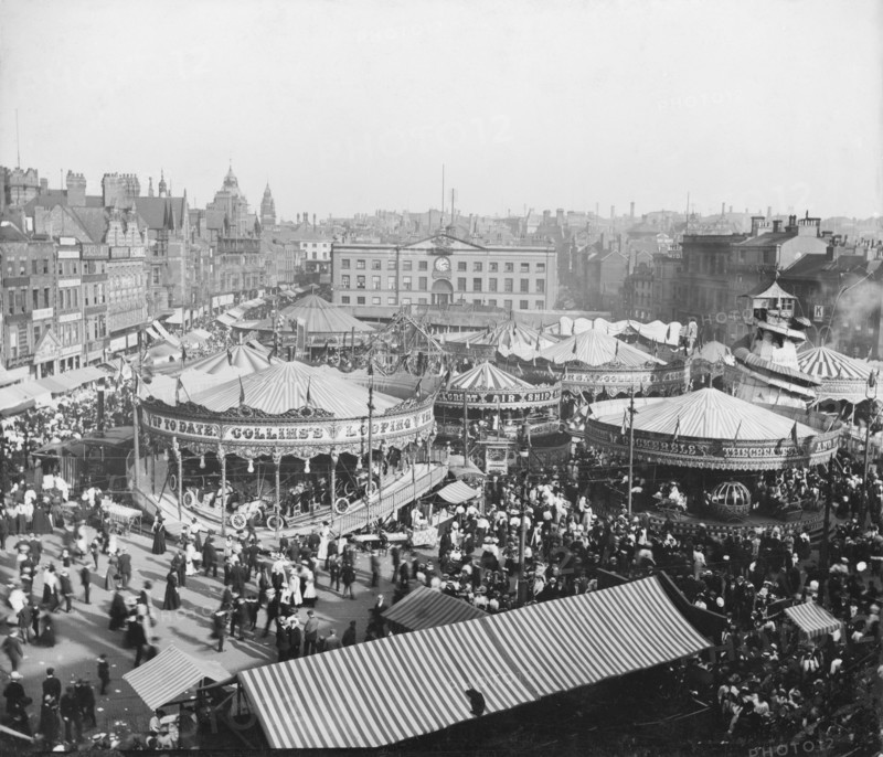 Goose Fair, Market Place, Nottingham, Nottinghamshire, 1908. Artist: Henson & Co