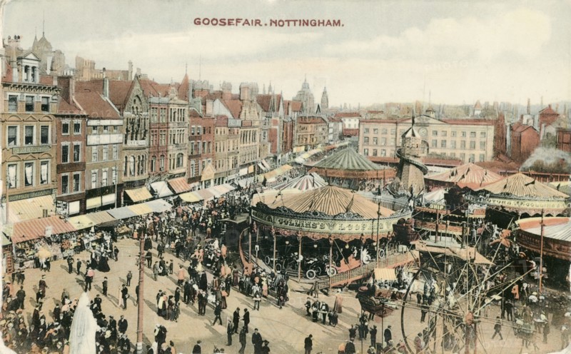 Goose Fair, Market Place, Nottingham, Nottinghamshire, 1907. Artist: Unknown
