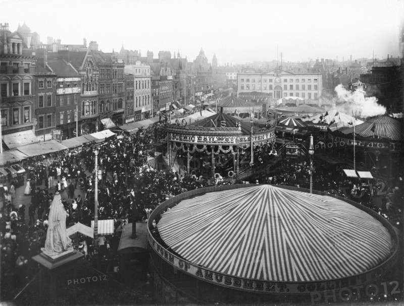 Goose Fair, Market Place, Nottingham, Nottinghamshire, 1910. Artist: Henson & Co