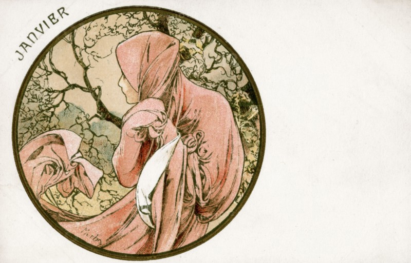 'January', 1900. Artist: Alphonse Mucha