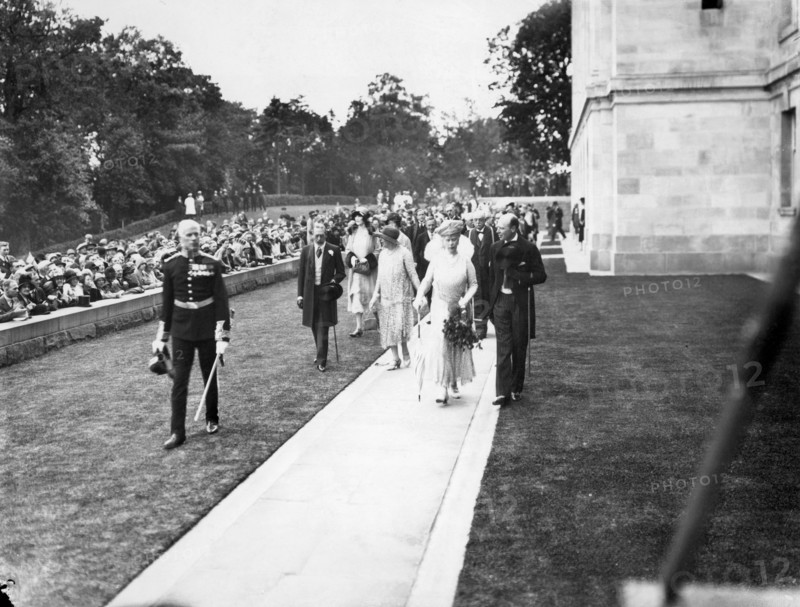 King George V and Queen Mary at the opening ceremony of the University of Nottingham, 1928. Artist: Henson & Co