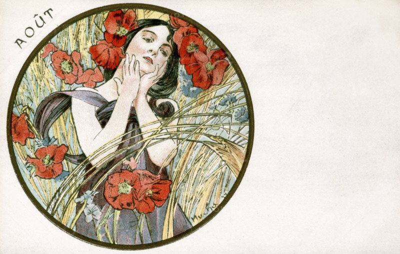 'August', 1900. Artist: Alphonse Mucha