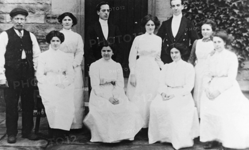 Staff at Kingston Hall, Kingston on Soar, Nottinghamshire, c1910. Artist: Unknown