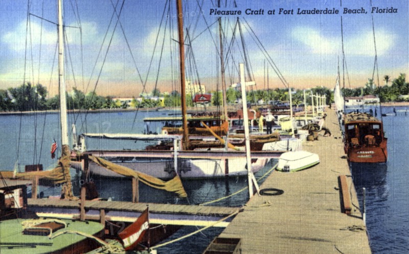 Pleasure craft at Fort Lauderdale Beach, Florida, USA, 1940. Artist: Unknown